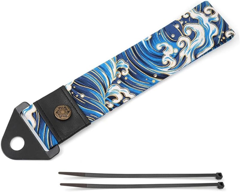 RASTP Racing Tow Strap, Car Modification Sports Trailer Belt Fit for Front or Rear Front Bumper Decorative (Waves Blue) - Image 1